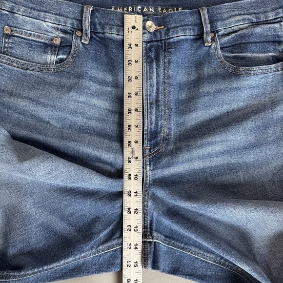 American Eagle Jeans Womens 18 Long Curvy Super High Rise Baggy Straight Stretch - Picture 8 of 11